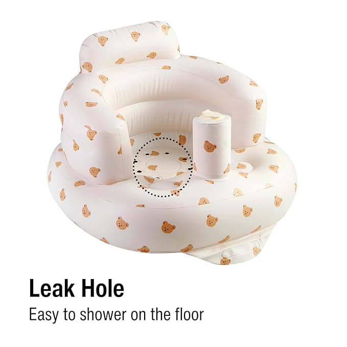 PandaEar 2 Pack Baby Inflatable Bathtub & Baby Seat for 3 Months+, Portable Travel Baby Infant Bath Tub and Infant Chair Toddler Floor Seats with Built in Air Pump for Newborn