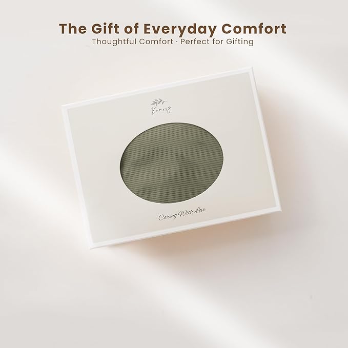 Konssy Knit Baby Blanket 2 Pack, Soft Ribbed Swaddle Receiving Blankets for Boys & Girls, Lightweight Cozy Swaddling Wrap for Newborns, Infants, & Toddlers, 33x42 Inch (Beige, Sage)