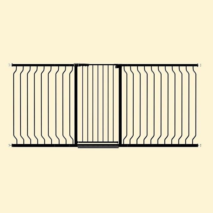 ALLAIBB Black 40.55" Extra Tall Wide 76.77-84.65" Baby Gate Pressure Mounted Walk Through Child Kids Safety Toddler Tension Pet Dog Gates with Extension for Doorways Kitchen