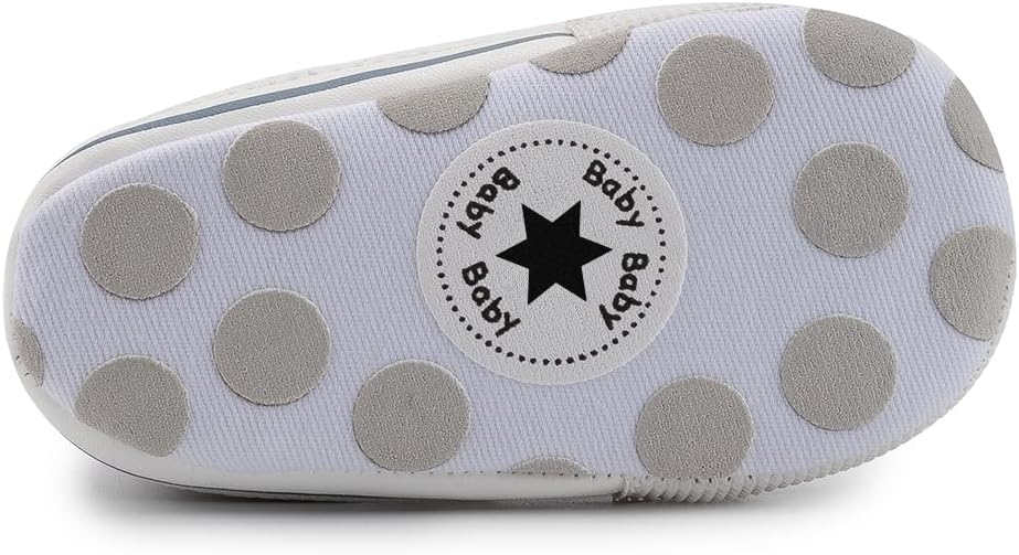 Meckior Baby Girls Boys Canvas Sneakers Soft Sole High-Top Ankle Infant First Walkers Crib Shoes