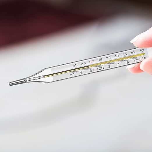 12Pcs Glass Oral Temperature for Adults Precise Measurement Fast Reading for Elderly Family Dual Scale ℃ & ℉