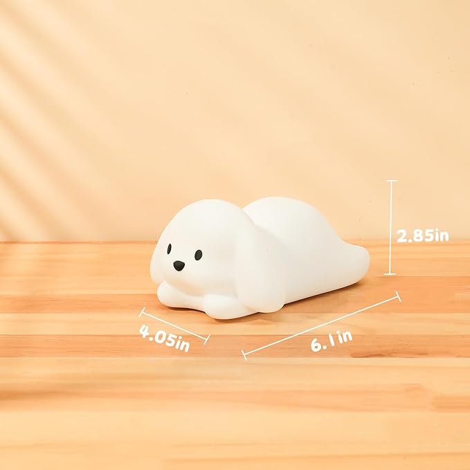 ZKLiLi Dog Night Light for Kids Lamp, 16 Colors Dog Lamp Cute, Dimmable Baby Night Lights for Nursery,Silicone Rechargeable Nightlight for Kids Room, Kawaii Room Decor,Cute Gifts for Kid