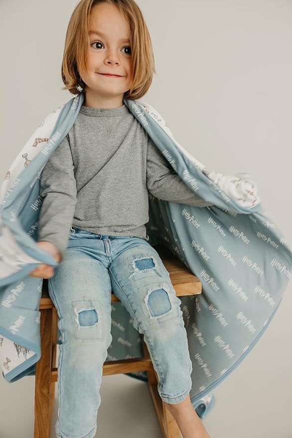 Wizarding World Copper Pearl Three-Layer Quilt: Soft, Breathable, Cozy Blanket for Boys & Girls | Toddler & Newborn | 46x46 Premium Polyester/Rayon