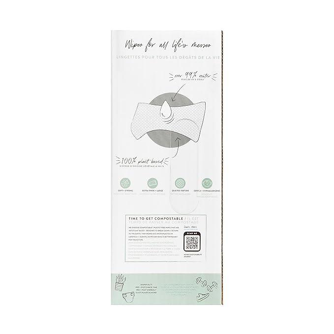 The Honest Company Clean Conscious Multi-Use Wipes Hypoallergenic and Unscented for Sensitive Baby Skin Over 99% Water Compostable Plant Based Baby Wipes Balance Blues 288 Count