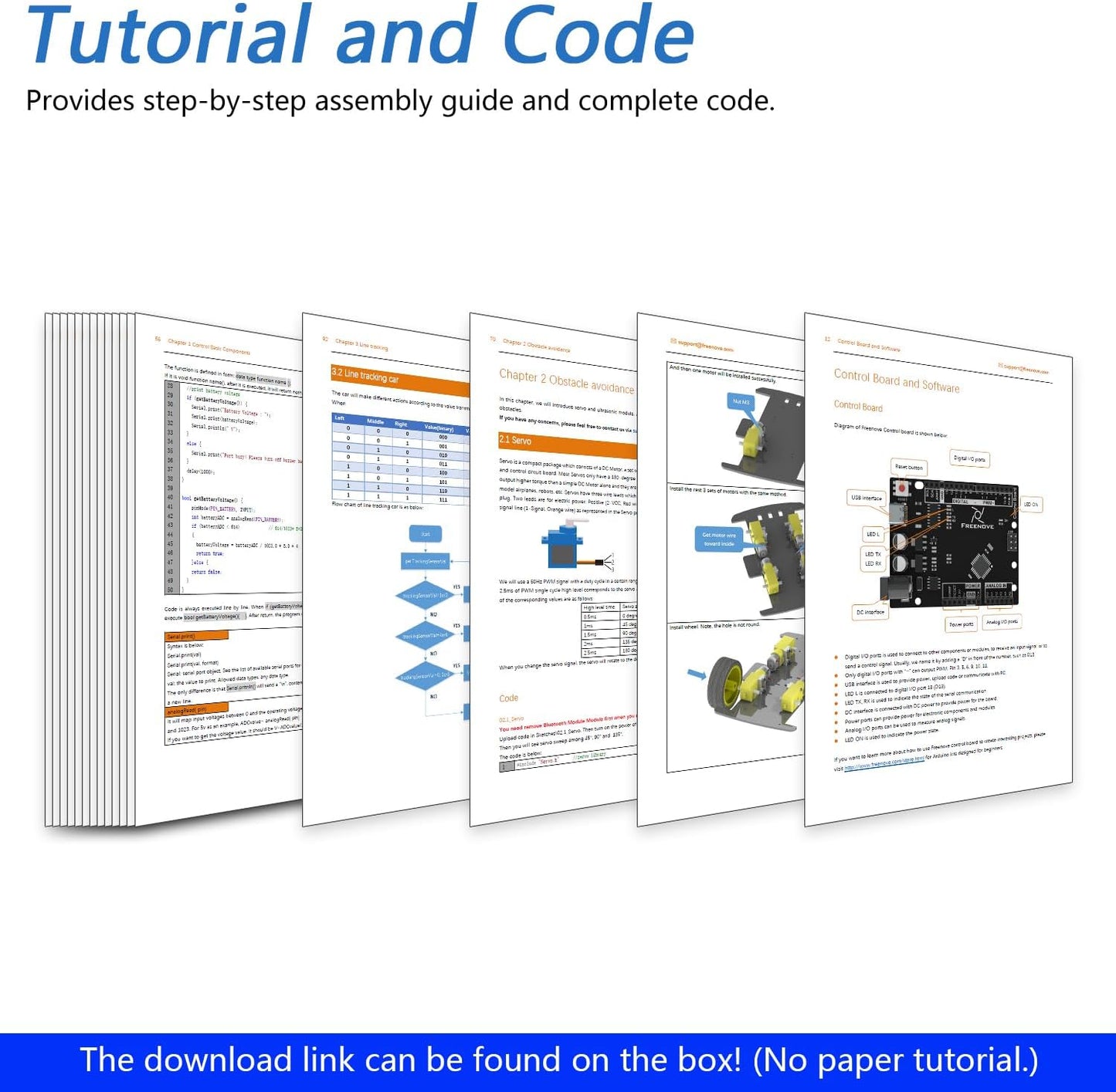Freenove 4WD Car Kit with Remote (Compatible with Arduino IDE), Line Tracking, Obstacle Avoidance, Wireless Control App, Ultrasonic Sensor Motor Servo