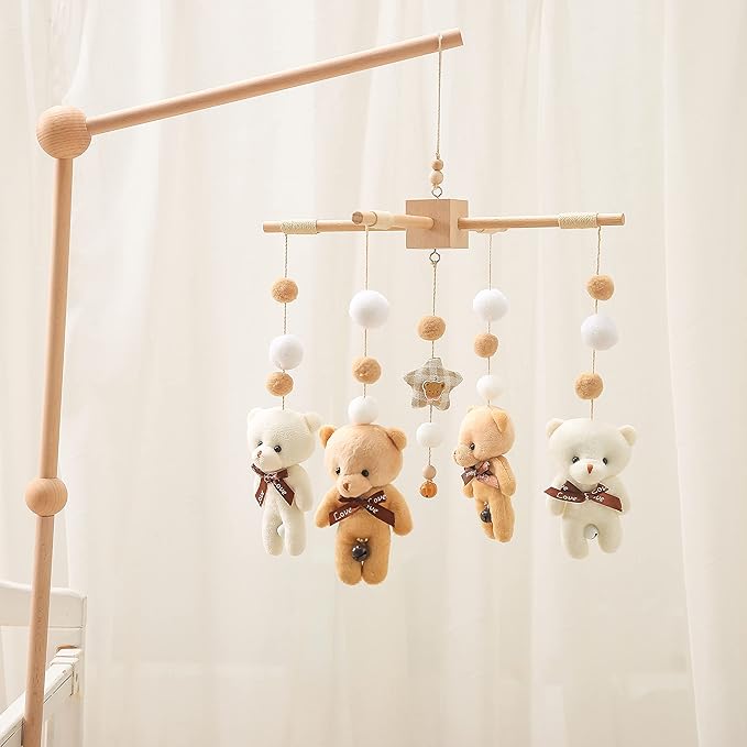 let's make Updated Wooden Mobile Arm for Crib 30 inches-Baby Mobile Hanger for Crib Nursery Mobile Holder 360° Rotatable for Hanging Mobiles Plush Dolls | Gift for Baby Shower & Nursery Decoration