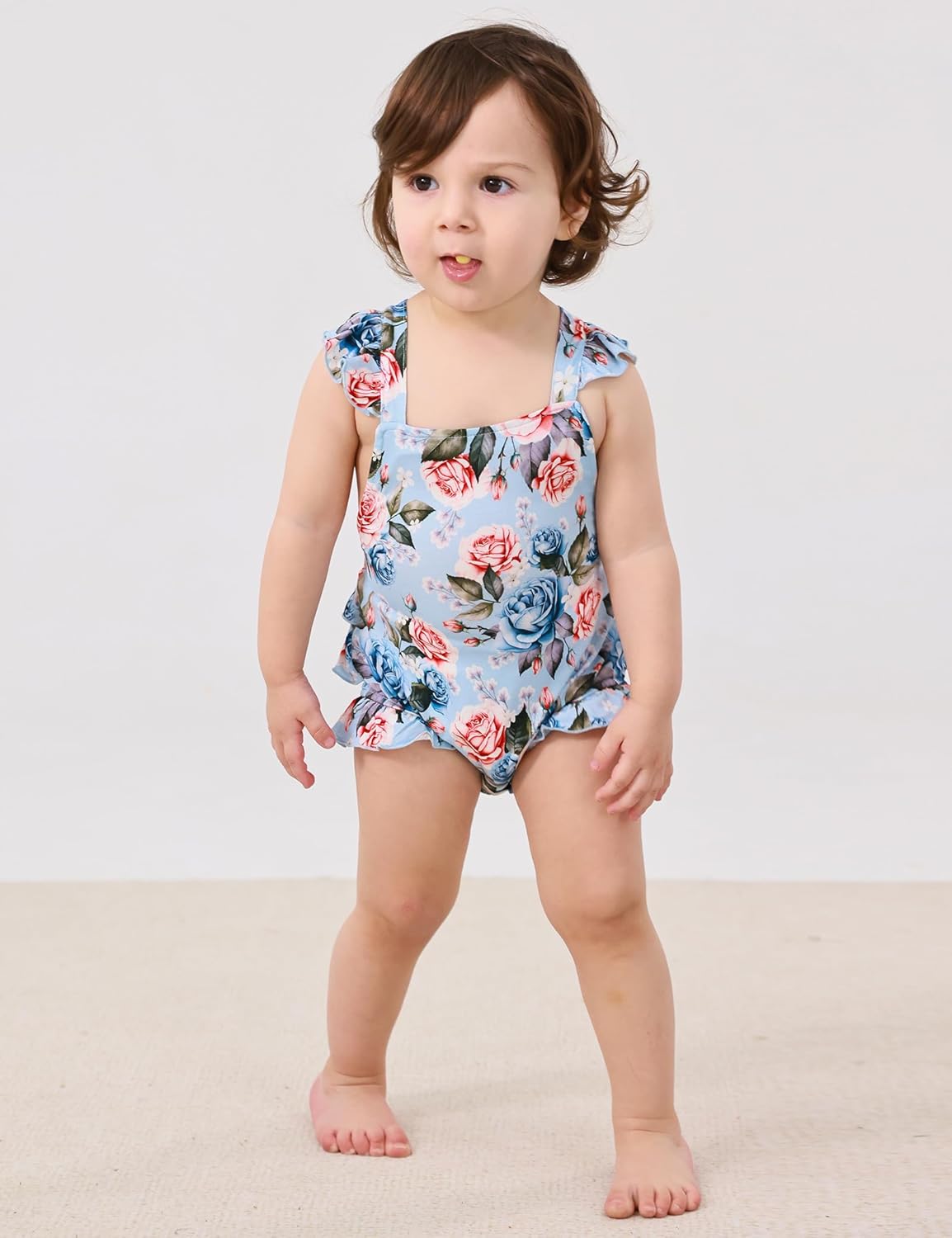 Bamboo Viscose Baby Romper Infant Girl Ruffle Sleeveless Newborn Baby Girl Bodysuit