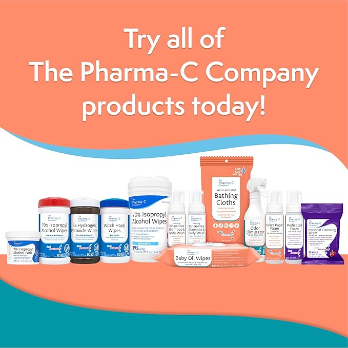 The Pharma-C Company Baby Oil Wipes. (60 Wipes) Enriched with Almond and Sunflower Oils, Aloe and Vitamin E.