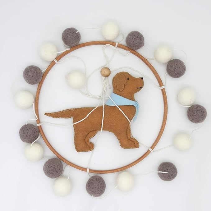 Baby Crib Mobile for Boys Girls Dog Mobile Baby Mobile for Crib Mobile for Bassinet with Felt Ball