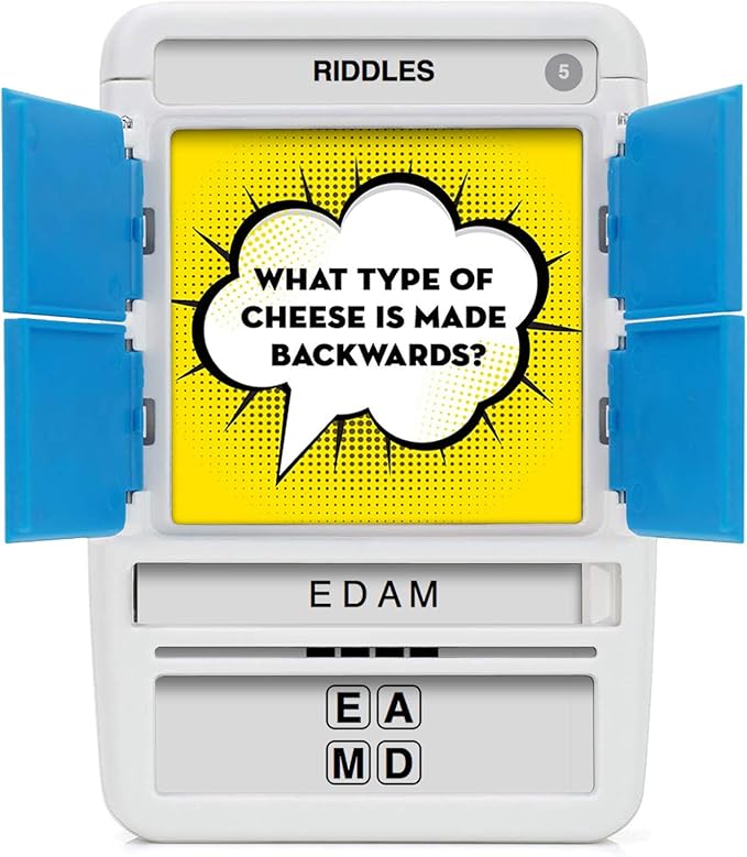 100 PICS Riddles Travel Game - Guess 100 Riddles | Flash Cards with Slide Reveal Case | Card Game, Gift, Stocking Stuffer | Fun for Kids and Adults | Ages 6+