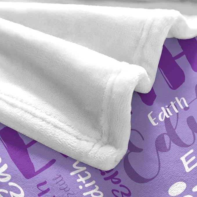 Personalized Custom Baby Blanket with Name for Girls Boys Kids Customized Flannel Blanket for Bed Nursery Room Baby Stroller