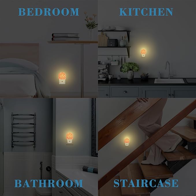 Christmas Snowflakes Night Light Plug into Wall with Dusk to Dawn Sensor Cute Nightlight for Kid Girls Boys Women Men Room Decor, Hallway, Kitchen, Bathroom, Nursery, Stairs