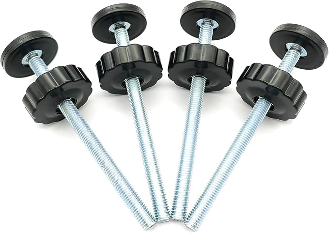 Baby Gate Extender Extention-4 Pack Baby and Pet Safety Stair Gate Threaded Spindle Rods Replacement Parts Bundle with Wall Protector (Round-Black-4 Pack)