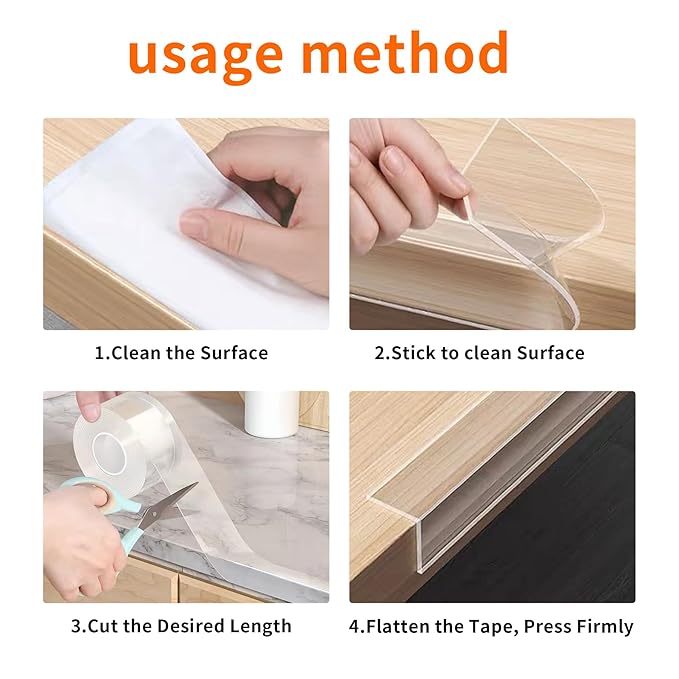 Clear Soft Corner Protectors for Furniture Strip,0.8in x 9.84FT,Sharp Edge & Table Bumper,Cabinet,Window Sill,Wall Corner Protector,Baby Proof Corners and Edges,3 Rolls