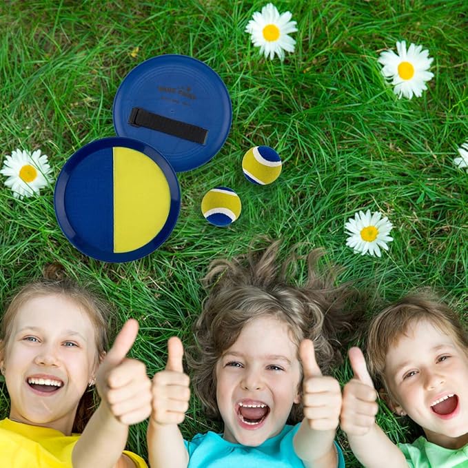 EVERICH Upgraded Toss and Catch Ball Game Set, Outdoor Games for Family Outdoor Toys Yard Games, Beach Pool Toys Camping Game for Adults Family with 4 Paddles 4 Balls, Great Gifts Idea