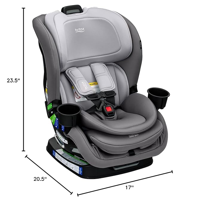 Britax Poplar Convertible Car Seat, 2-in-1 Car Seat with Slim 17-Inch Design, ClickTight Technology, Glacier Graphite