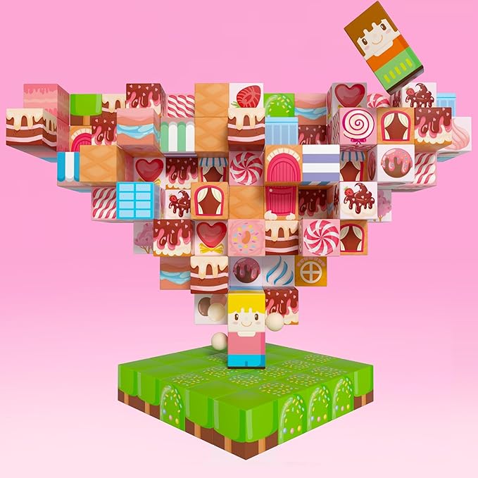 150Pcs Magnetic Building Blocks,Magnetic Cubes Pink Princess Set for Kids Age 3+ Girls Stacking Building for Kids Magent Blocks Constrcution Preschool Learning Toys Birthday Gifts