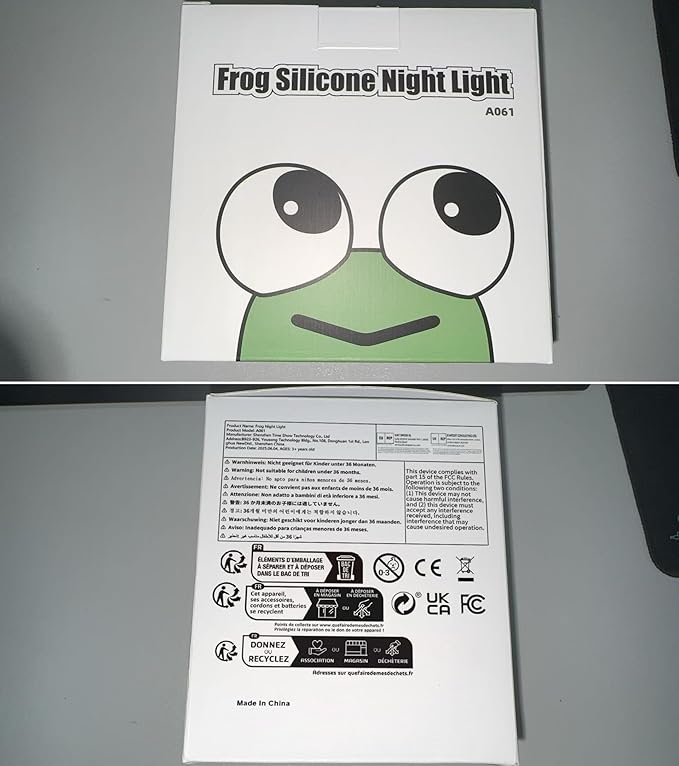 Cute Frog Night Light, LED Silicone Squishy Novelty Animal Lamp,3 Levels Dimmable/Timer Nursery Nightlight for Kids, Rechargeable Touch Bedside Lamp, Bedroom/Dorm Decor, Baby Boys Girls Gifts