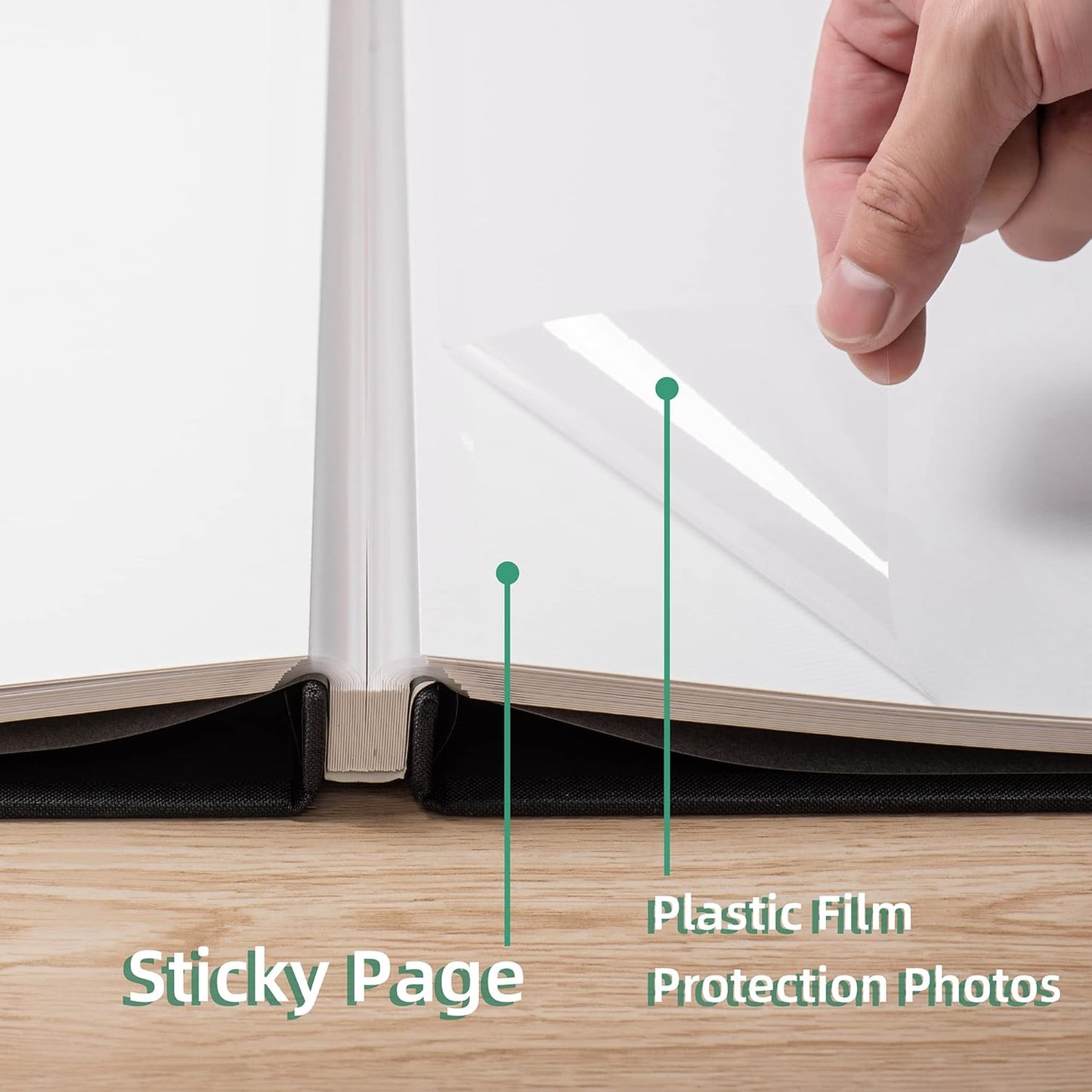 Photo Album Self Adhesive Scrapbook Album for 4×6 Pictures DIY Magnetic Linen Cover Album 30 Blank Pages for Family Wedding, Birthday, Christmas, Anniversary (Black)