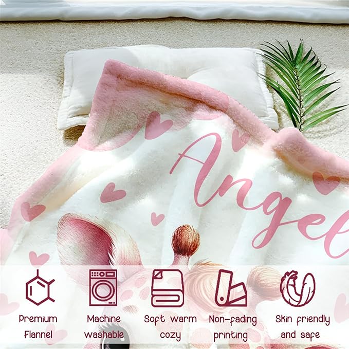 Personalized Baby Blanket for Girls, Custom Baby Blanket with Name, Soft Cozy Personalized Name Blankets for Kids, Customized Giraffe Blankets for Infant Toddler Birthday Christmas