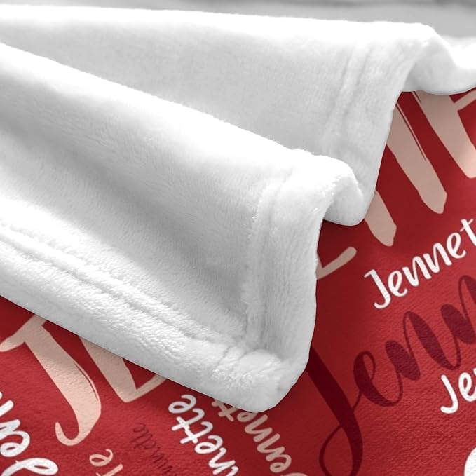 Personalized Custom Baby Blanket with Name for Girls Boys Kids Customized Flannel Blanket for Bed Nursery Room Baby Stroller