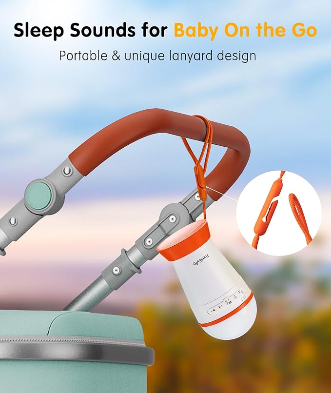 FamiSym Portable Sound Machine for Babies Kids with Night Light - Recharge Battery, 13 Soothing Sounds, Shushing White Noise Machine for Sleeping, Baby Sleep Soother Registry Gift, Baby Shower