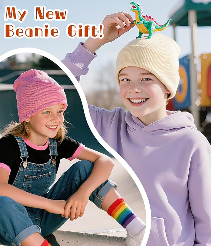 Rosoz Toddler Beanie Boys Girls Baby Knit Warm Beanies Kids Children Winter hat Caps