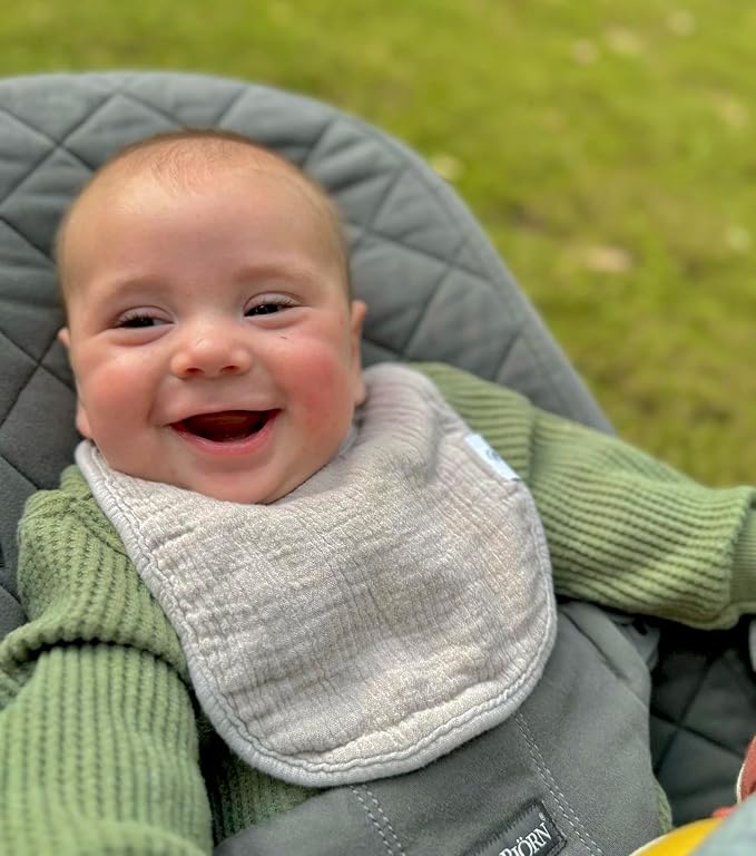 DiaperSquad's Baby Bibs for Drooling and Teething, Bibs for Boys, Baby Girl - Solid Cotton Baby Drool Bibs