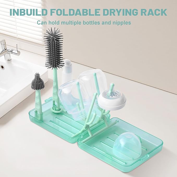 Bottle Cleaner Brush Set Travel Bottle Cleaner Kit Portable Bottle Cleaning Kit Cleaner Brush Set Toddler Cleaning Set Baby Travel Essentials for Flying Toddler Airplane Travel Essentials