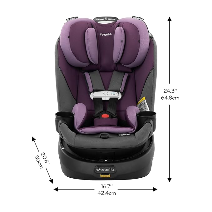 Evenflo Gold Revolve360 Slim 2-in-1 Rotational Car Seat with SensorSafe (Amethyst Purple)