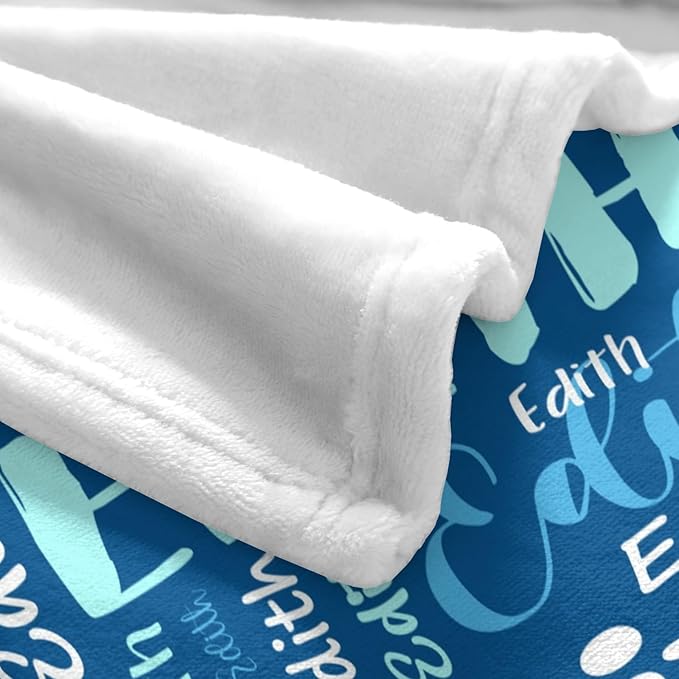 Personalized Custom Baby Blanket with Name for Girls Boys Kids Customized Flannel Blanket for Bed Nursery Room Baby Stroller