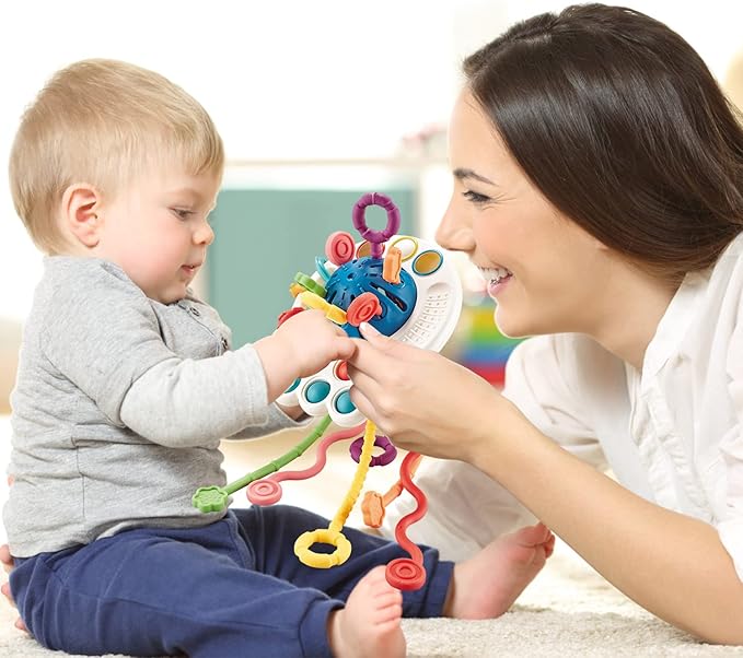 Baby Sensory Montessori Toys for 18 Months Sensory Balls Pull String Toys for Babies Teething Developmental Toy for Boys Girls Christmas Birthday Gifts Infant