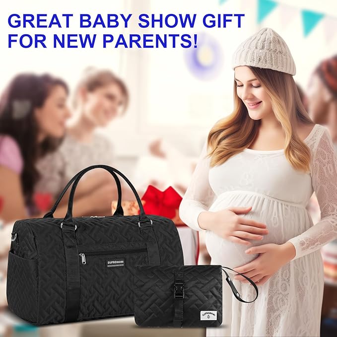 Diaper Bag Tote: Mommy Bag, Baby Bag for Boy and Girl, Mom Hospital Bag, Twins or 2 Kids Diapers Bag