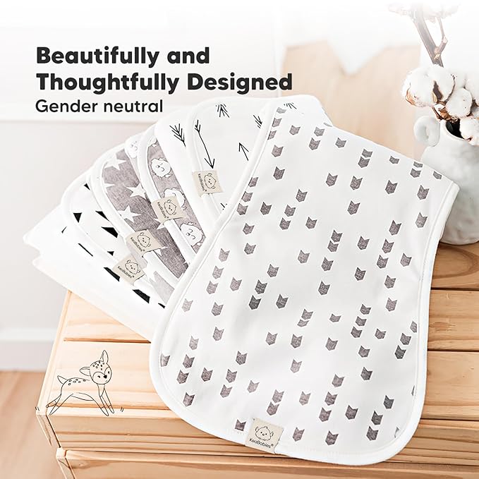 Organic Burp Cloths Baby Boy & Girl - 5-Pack Super Absorbent Cotton Burping Cloths for Babies, Soft & Plush Newborn Spit Up Rags, Infant Towels for Milk Spit Up, Unisex, Large 21" x 10" (Terracotta)