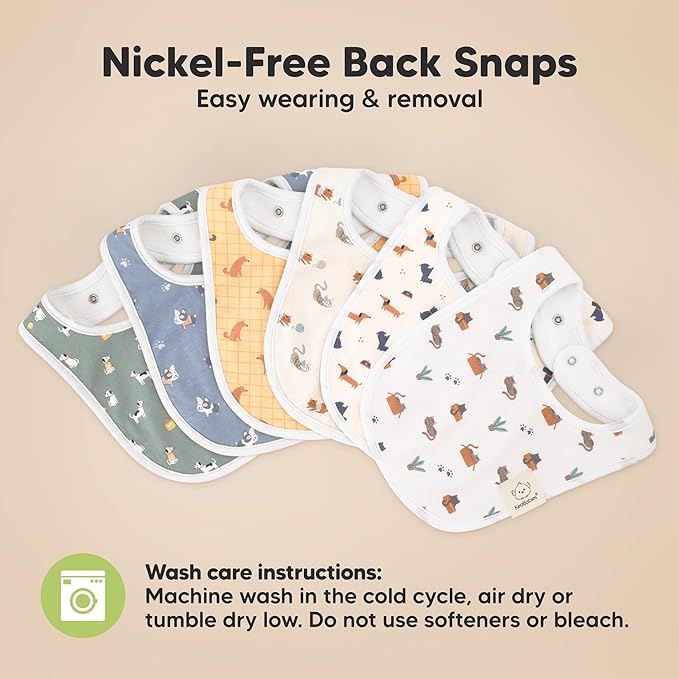 8-Pack Organic Baby Bibs for Boys, Girls - Soft Cotton Drooling and Teething Bibs for Baby Girl & Boy, Extra Absorbent, Easy to Clean & Put On for Toddler, Newborn, Infant 0-24 Months (Toy Land)