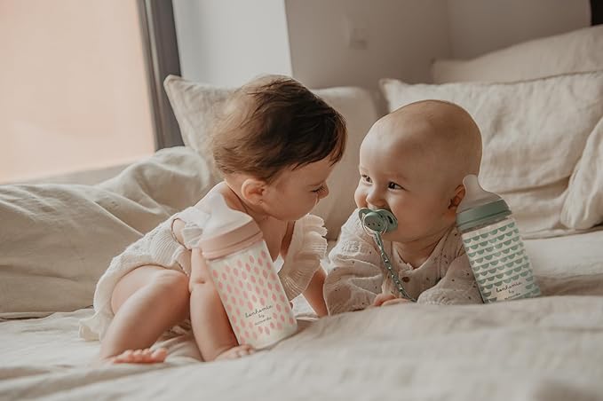 Suavinex Bonhomia Glass Baby Bottle with SX PRO Silicone Nipple, Anti Colic Baby Bottles, Baby Bottles for Breastfed Babies, Slow Flow, 0mo, 4oz, Mint