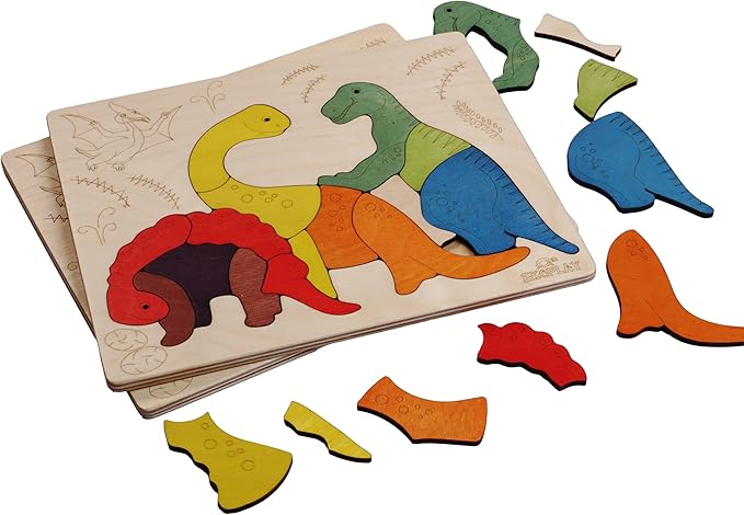 Jurassic Wooden Puzzle | 15 Pieces Jigsaw Puzzle | Dinosaurs for Kids 3 Years and Above