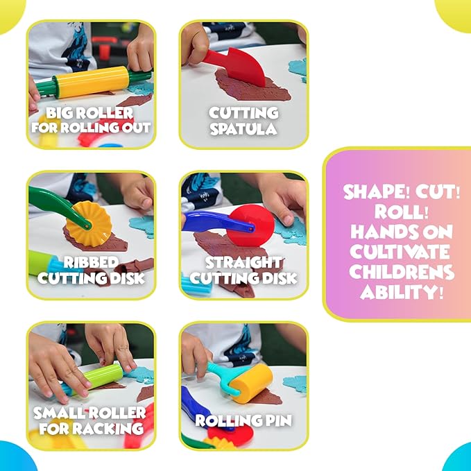 Clay and Play Dough Tools Six Piece Set - Ages 3 & Up DIMROM (6pcs)