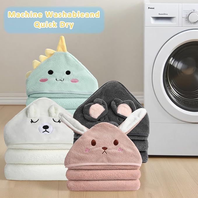 6 Pack Hooded Baby Towels - 32x32 in Ultra Soft Baby Bath Towels, Newborn Baby Essentials, Premium Absorbentand Hypoallergenic Towels for Toddler Baby Boy and Girl