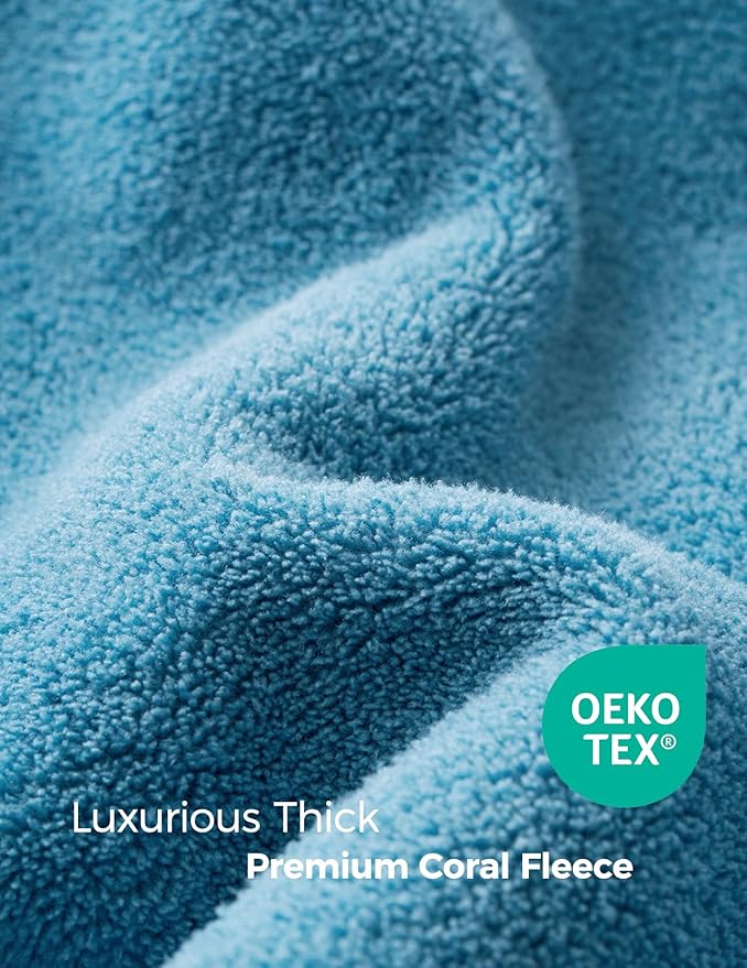 Momcozy Baby Bath Towels with Visualize Health Label - Ultra Soft & Absorbent Coral Fleece Hooded Towels for Newborn, Infant, Toddler (0-36 Months) Bath Essentials (Large Size,2 Pack)