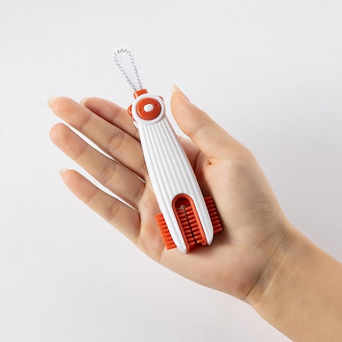 Chemimoso 3 in 1 Cup Lid Gap Cleaning Brush Set, Multifunctional Baby Bottle Cleaning Tools, Home Kitchen Crevice Cleaning Tools, 4Pcs