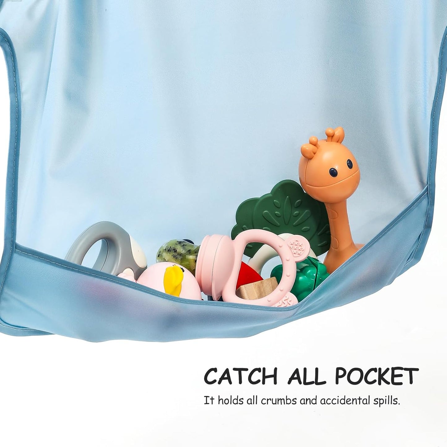 4 Pack Long Sleeve Bib, Waterproof Sleeved Smock for Baby Boy or Girl, Reusable Bib with Pocket, Ages 6-24 Months