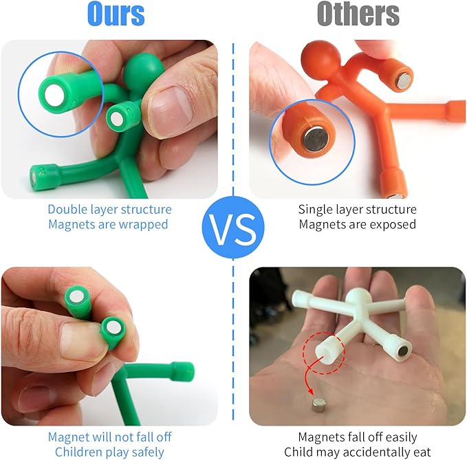 24Pcs Magnetic-People-Magnet-Men, Magnetic Travel Toys for Kids, Creative, Portable and Educational, Funny Magnets for Kids, Small Toys for Classroom Prizes, Easter Egg Stuffers, Office