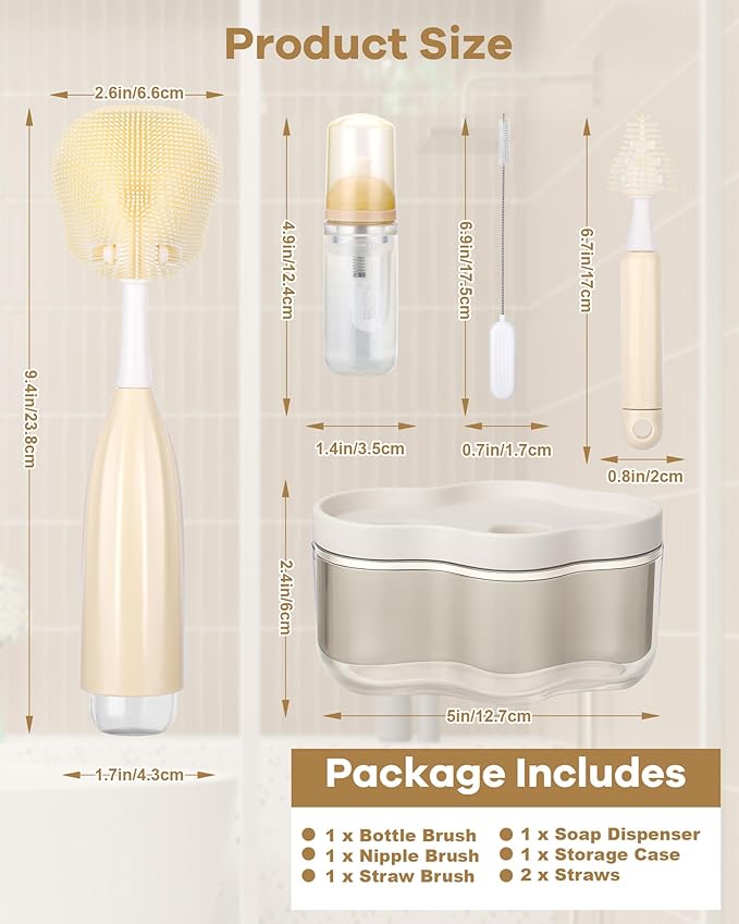 XANGNIER Water Bottle Cleaner Brush Set