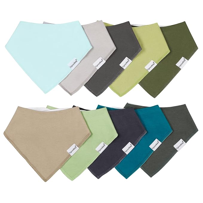 Baby Bandana Drool Bibs for Boys Girls,Super Absorbent Triangle Baby Bibs for Drooling and Teething,100% Cotton Soft for Infant,Newborn 10Pack