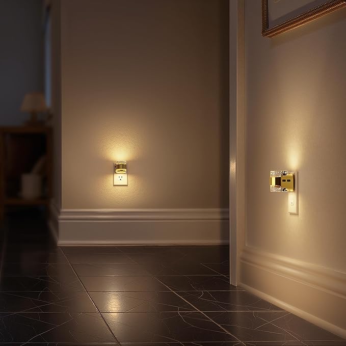 Briignite Night Light 2 Pack, Dimmable Night Lights Plug Into Wall with Bubble Design 3000K/4000K/5000K & 3 Brightness Levels for Baby Nursery Hallway Bathroom Kids Room, 3CCT