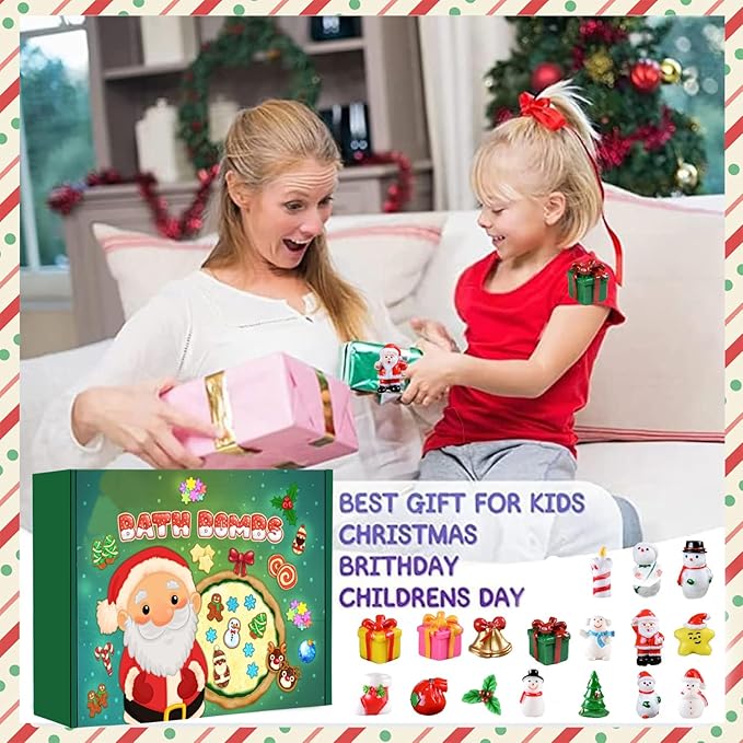 20-Pack Bath Balls with Surprises, Twenty Christmas Toys Inside, Natural Handmade Bubble Ball Set