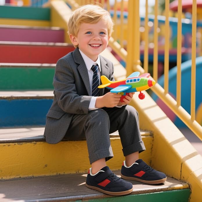 Toddler Wide Toe Box Shoes Zero Drop Minimalist Sneakers for Toddler/Little Kid Barefoot Slip on Tennis Shoes for Kids Boys Girls