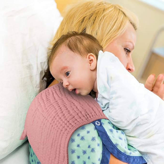 8 Packs Muslin Burp Cloths 6 Layers Unisex Baby Items Absorbent Burp Rags Colorful Muslin Washcloths for Baby Plain Soft Cotton Cloth for Babies Girls Boys, 10 x 20 Inch (Vintage Colors)