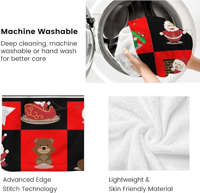 Ship Next Day - Custom Christmas Baby Blanket with Name | Multiple Styles Optional, Personalized Flannel Toddler Blanket, Christmas Swaddle for Boys & Girls, Xmas Decor Throw